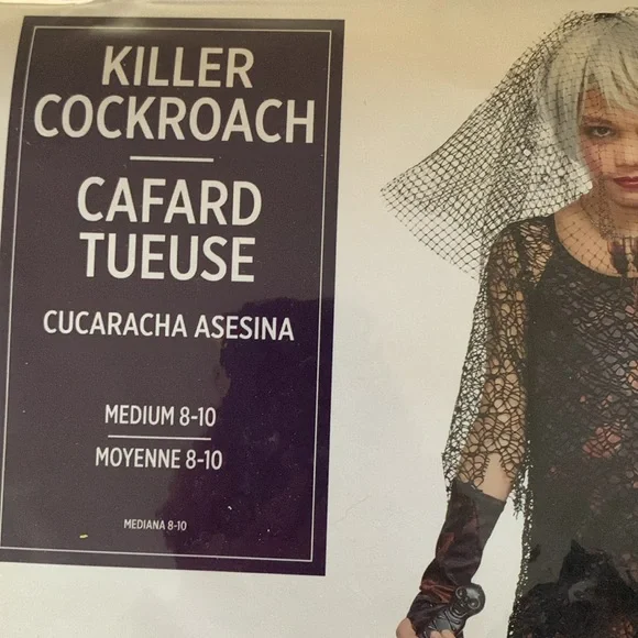 New-Girl's Killer Cockroach Costume Med 8-10 - Picture 4 of 13
